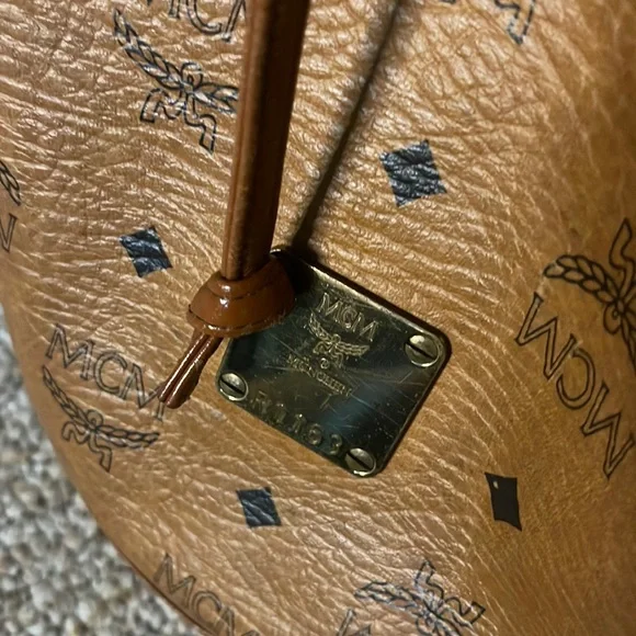 MCM Drawstring Bag in Cognac